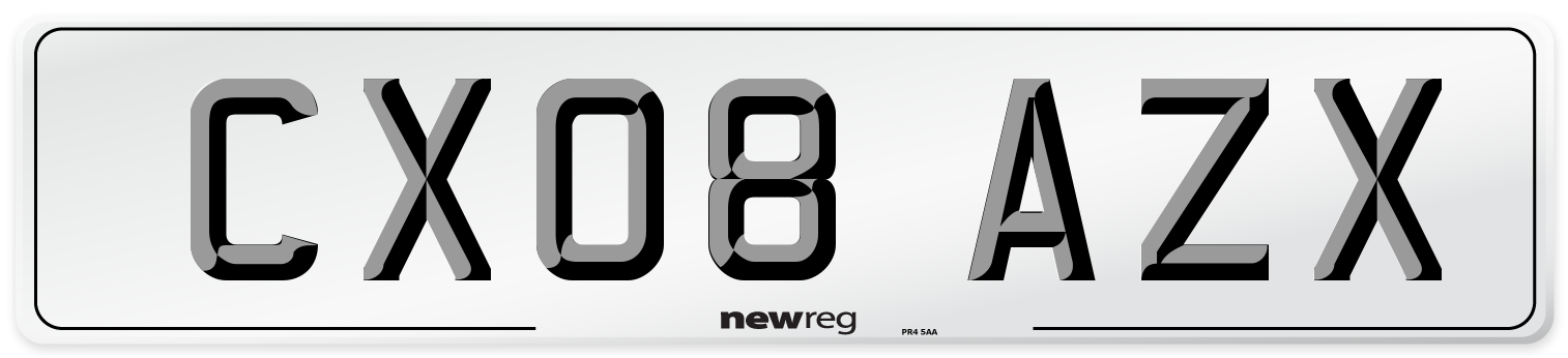 CX08 AZX Number Plate from New Reg